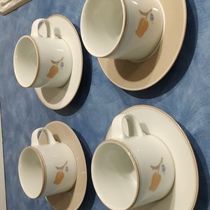 Dansk 4 cups with saucer